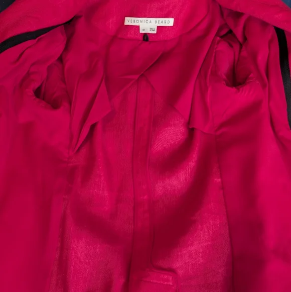 Veronica Beard Hirsh Pink Linen Dickey Jacket Blazer Size 00 - Picture 12 of 12